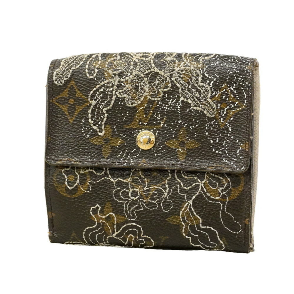 Louis Vuitton Tri-fold Wallet Monogram Dentiel Portefeuille Elise M95396 Brow...